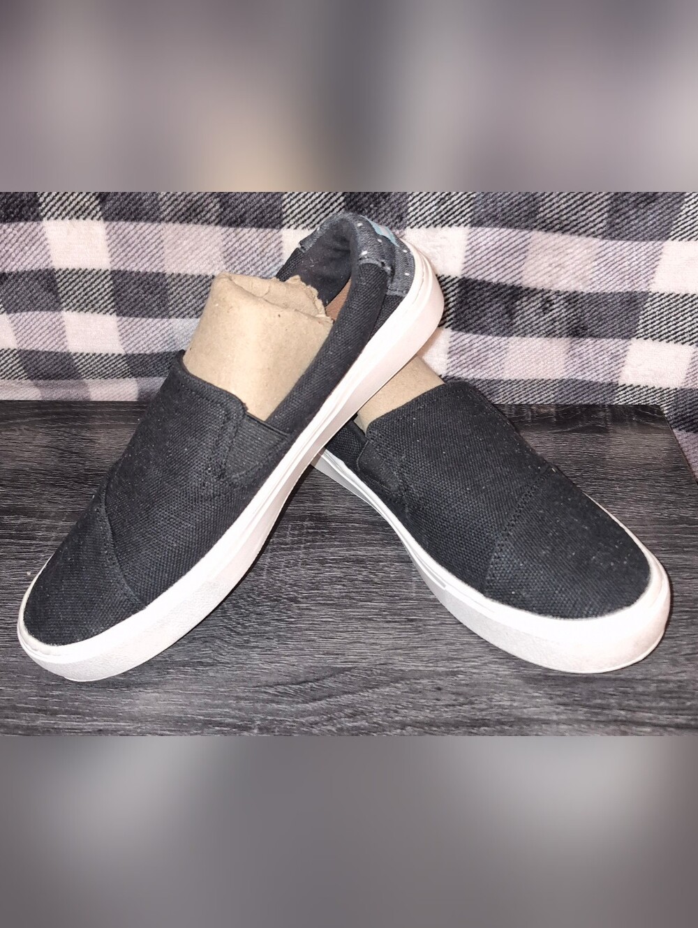 Women's Black Slip-On Canvas Sneakers - Casual Comfort